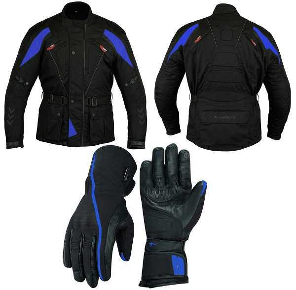 Pack de Invierno,chaqueta de moto cordura 3/4 y guantes de invierno impermeables