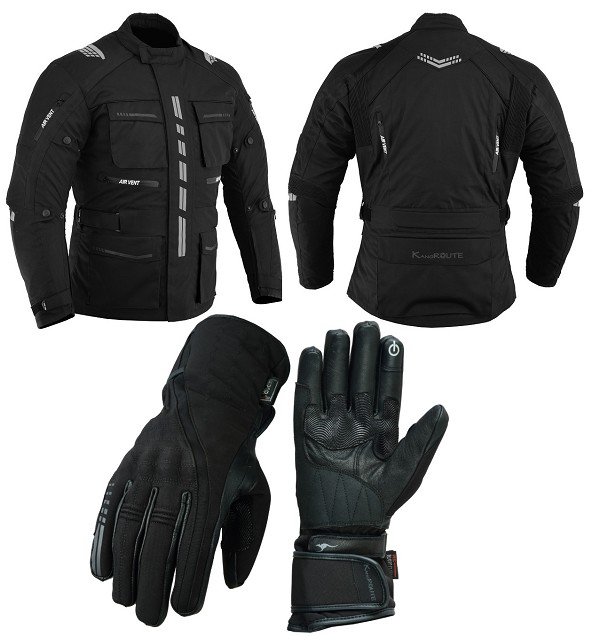 Pack de Invierno chaqueta 3/4 y guantes de moto para invierno impermeables y térmicos