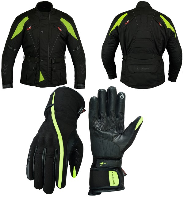 Pack de Invierno,chaqueta de moto cordura 3/4 y guantes de invierno impermeables