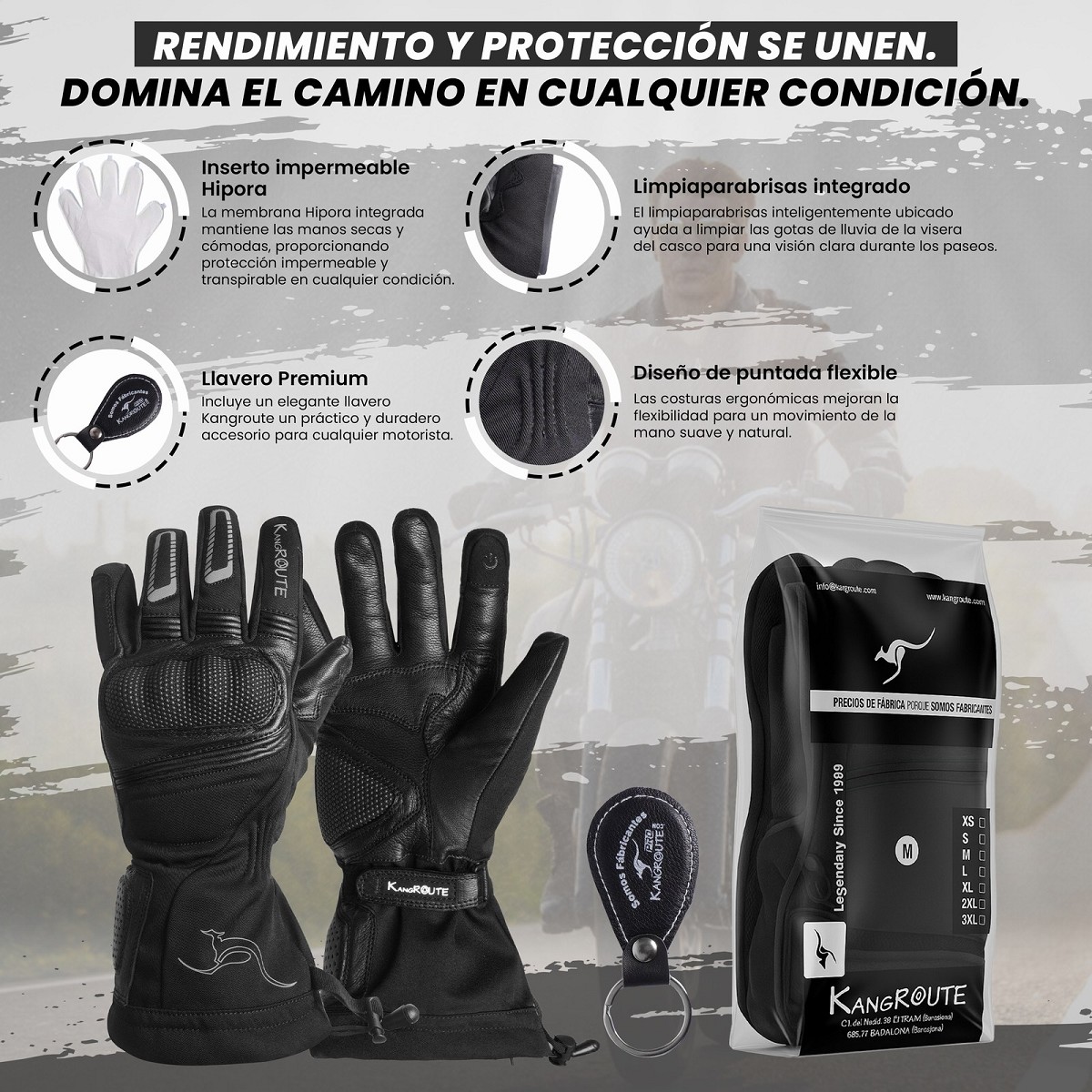 GUANTES DE MOTO INVERNALES DE PUÑO LARGO CON MEMBRANA IMPERMEABLE Y TÉRMICOS. GUANTES DE MOTO INVERNALES DE PUÑO LARGO CON MEMBRANA IMPERMEABLE Y TÉRMICOS.