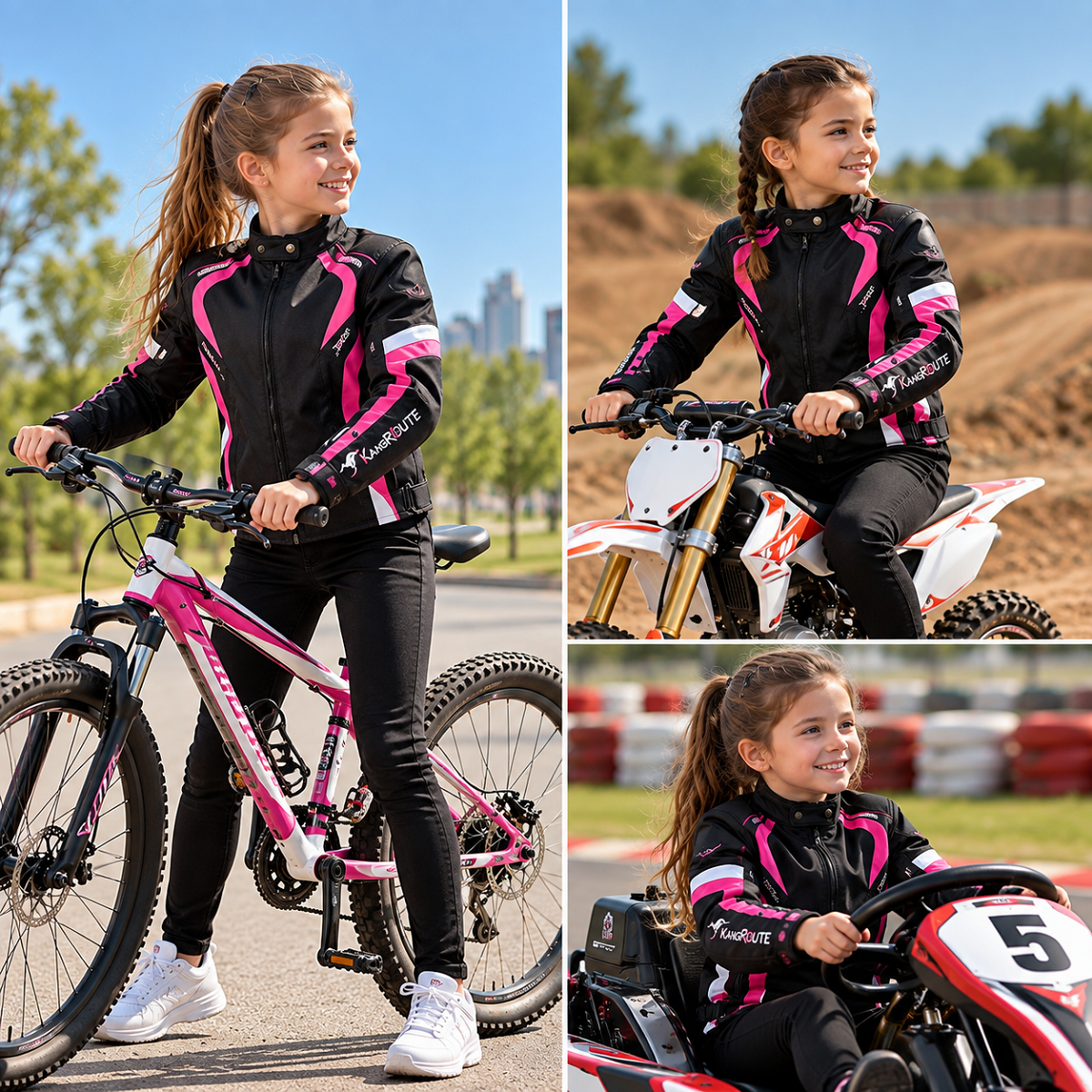 MOTORCYCLE CORDURA JACKET WITH PROTECTION CE 3/4 FOR CHILDREN MOTORCYCLE CORDURA JACKET WITH PROTECTION CE 3/4 FOR CHILDREN