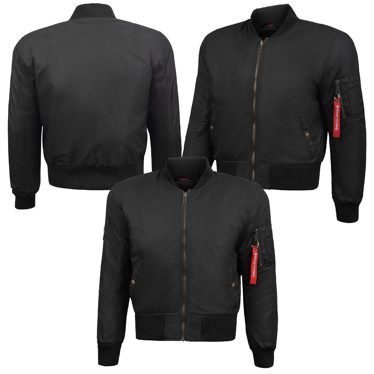 CAZADORA DE MOTO BOMBER EN 100% NAYLON UNISEX, IMPERMEABLE, TRANSPIRABLE Y TÉRMICO CON PROTECTORES C.E. EN 1621 NIVEL 2