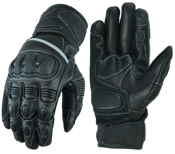 MOTORBIKE RACING LEATHER GLOVES WITH TPU PROTECTIONS