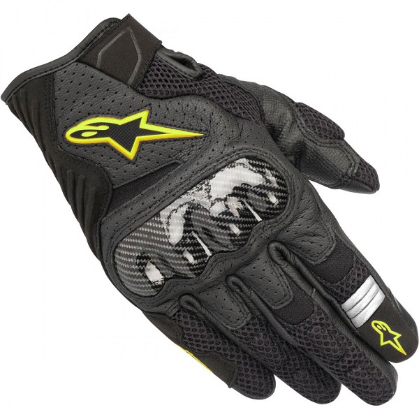 GUANTES ALPINESTARS SMX-1 AIR V2 BLACK / YELLOW FLUO