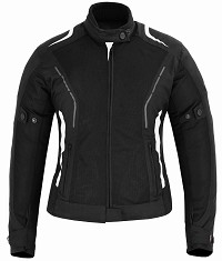CHAQUETA DE MOTO PARA MUJER DE VERANO CON PROTECCIONES C.E. Y FORRO IMPERMEABLE EXTRAIBLE