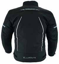 CHAQUETA DE MOTO EN POLIESTER TÉRMICO, IMPERMEABLE, TRANSPIRABLE CON PROTECCIONES C.E. Y VENTILACIÓN DIRECTA