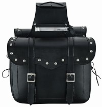 ALFORJAS LATERALES DE CUERO AUTÉNTICO DE 3,5MM, PARA MOTO CUSTOM Y HARLEY BIKERS 2X15 LITROS