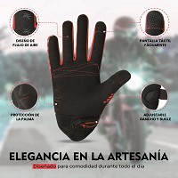 GUANTES DE MOTO LIGEROS CONFECCIONADOS EN TEJIDO ELASTICO, TRANSPIRABLE Y RESISTENTE CON PROTECCIONES PARA VERANO