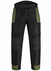 PANTALÓN DE MOTO DE VERANO UNISEX, PERFORADO, CON PROTECCIONES CE Y FORRO IMPERMEABLE DESMONTABLE. PRENDA CERTIFICADA CE CLASE AA