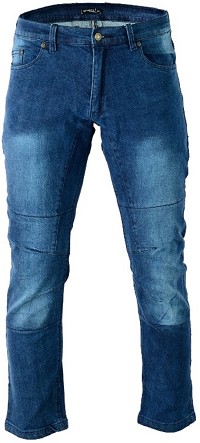 PANTALÓN TEJANO DESGASTADO UNISEX CON REFUERZOS DE TEJIDO KEVLAR Y PROTECCIONES C.E.